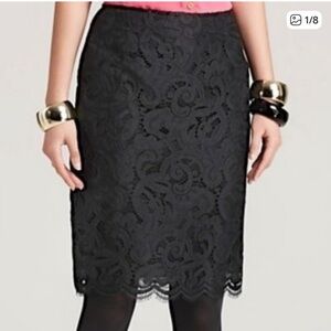 Lilly Pulitzer Black Lace Pencil Skirt